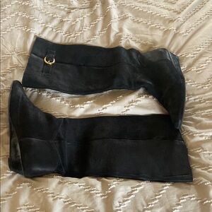 Steve Madden Black Leather Knee-High Boots